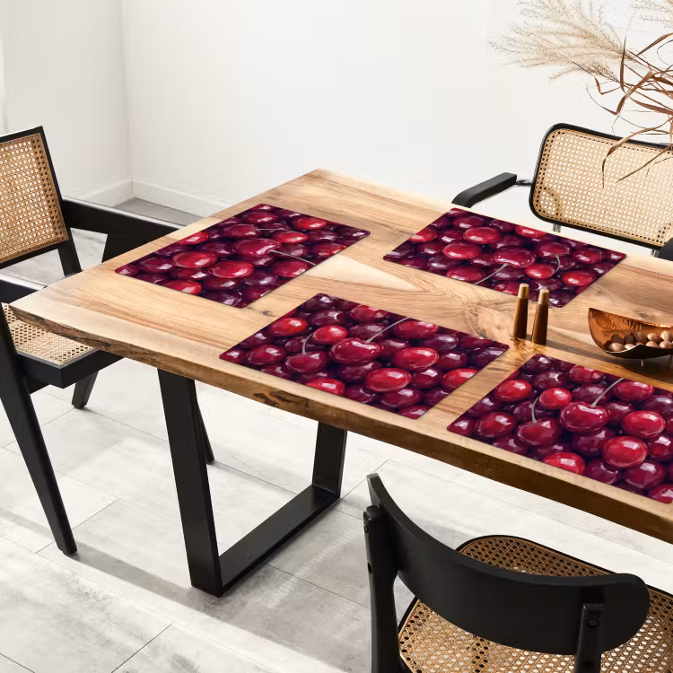 Fruit - Kersen - Eten - Modern - Rood Placemat vinyl groot -zzsfeer4_Kitchenyeah-website