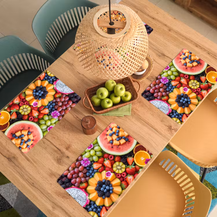 Fruit - Vers - Variatie - Eten - Kleurrijk Placemat vinyl groot -zzsfeer5_Kitchenyeah-website