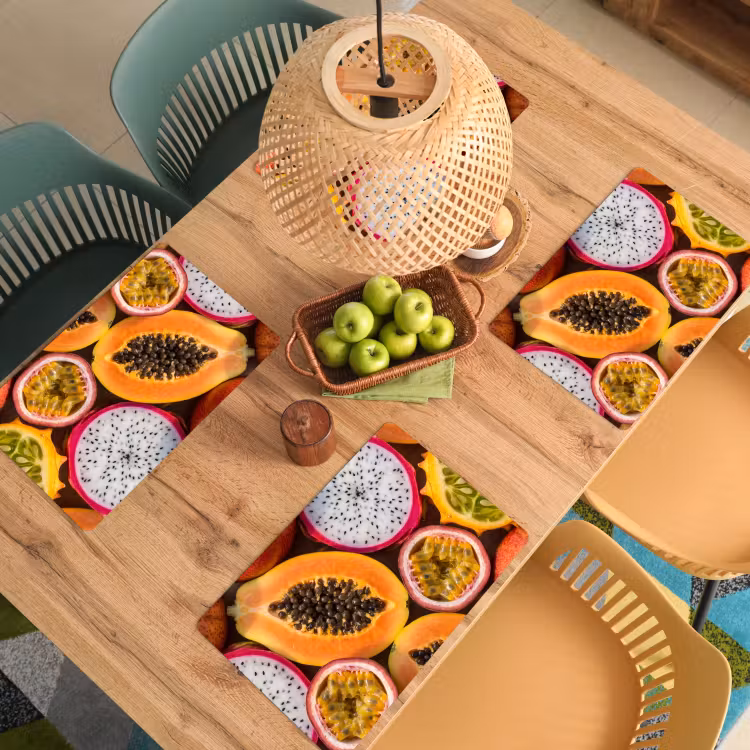 Fruit - Geopend - Tropisch - Eten - Kleurrijk Placemat vinyl groot -zzsfeer5_Kitchenyeah-website