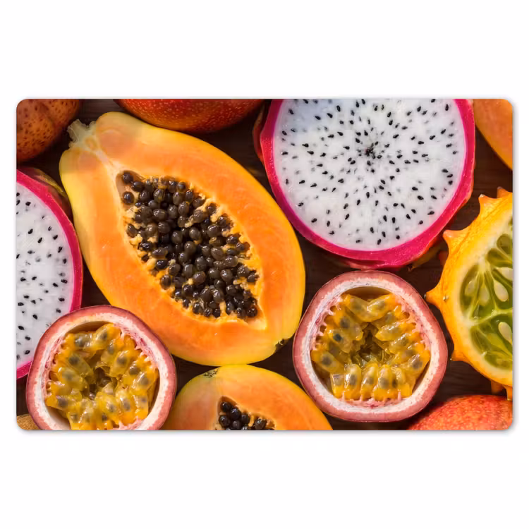 Fruit - Geopend - Tropisch - Eten - Kleurrijk Placemat vinyl groot -zzsfeer1_Kitchenyeah-website