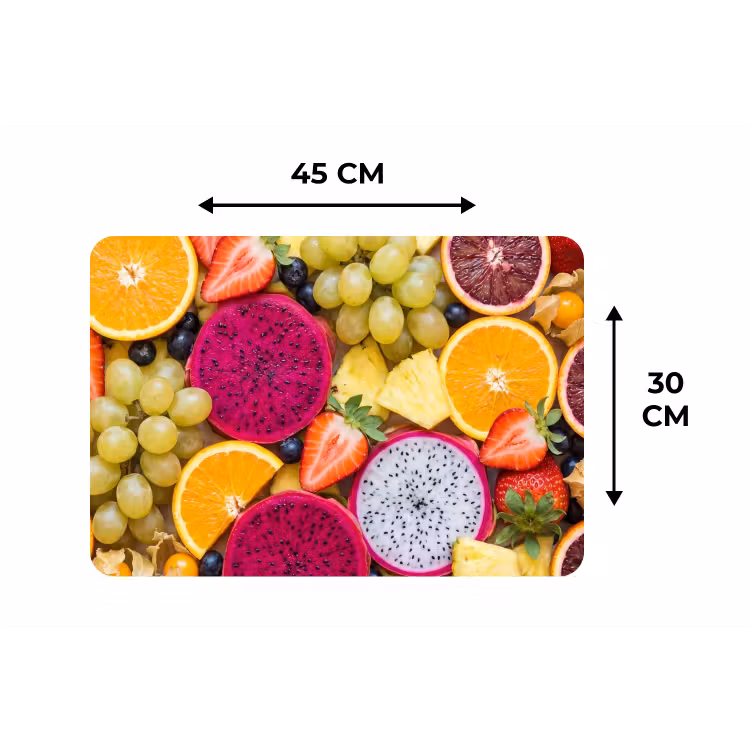 Fruit - Assortiment - Kleurrijk - Gezondheid Placemat vinyl groot -specs