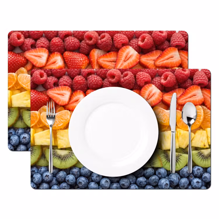 Fruit - Regenboog - Gezond - Kleurrijk Placemat vinyl groot -zzsfeer2_Kitchenyeah-website