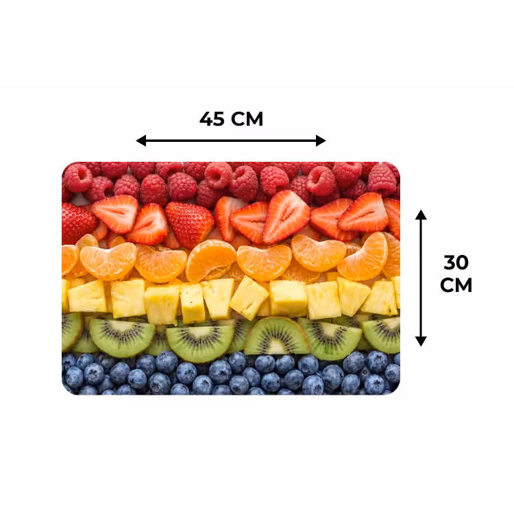 Fruit - Regenboog - Gezond - Kleurrijk Placemat vinyl groot -specs