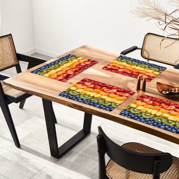 Fruit - Regenboog - Gezond - Kleurrijk Placemat vinyl groot -zzsfeer4_Kitchenyeah-website