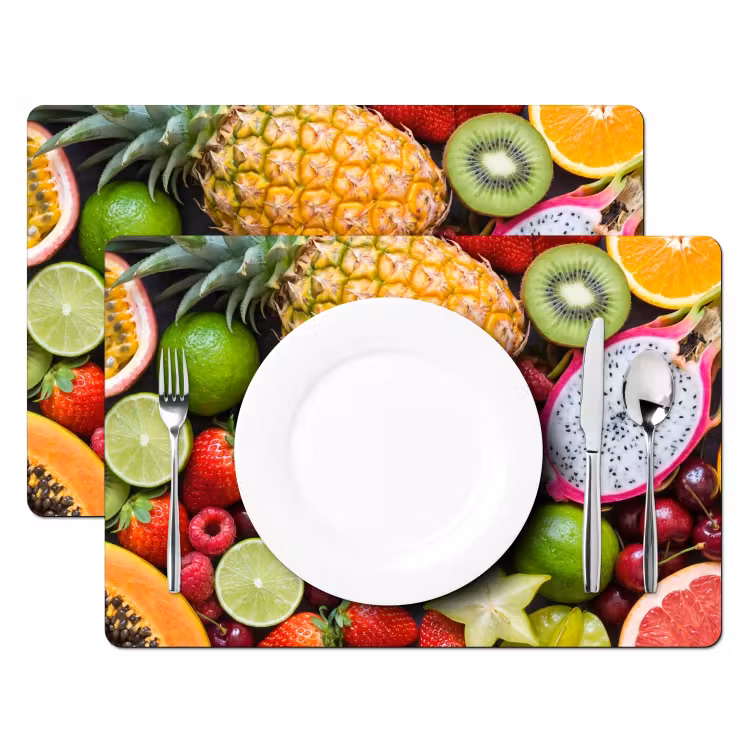 Fruit - Assortiment - Vers - Gezond - Kleurrijk Placemat vinyl groot -zzsfeer2_Kitchenyeah-website