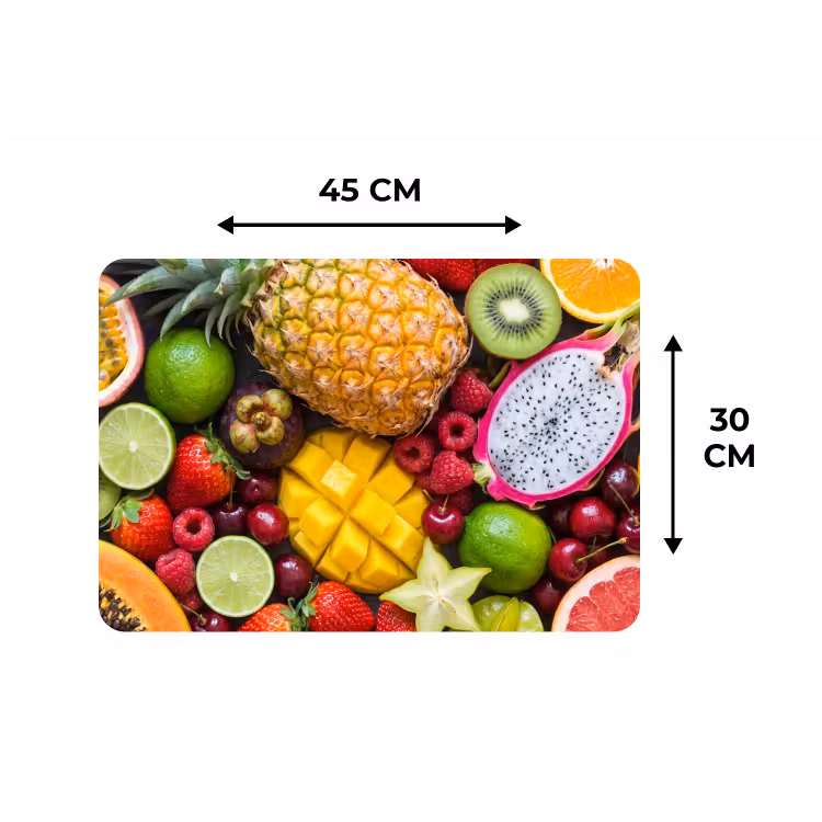 Fruit - Assortiment - Vers - Gezond - Kleurrijk Placemat vinyl groot -specs