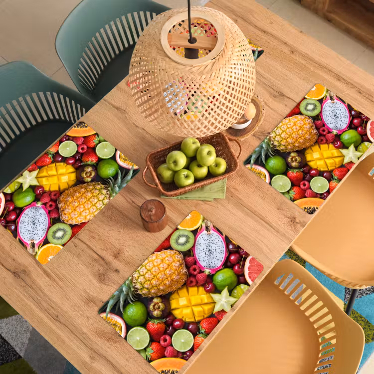 Fruit - Assortiment - Vers - Gezond - Kleurrijk Placemat vinyl groot -zzsfeer5_Kitchenyeah-website