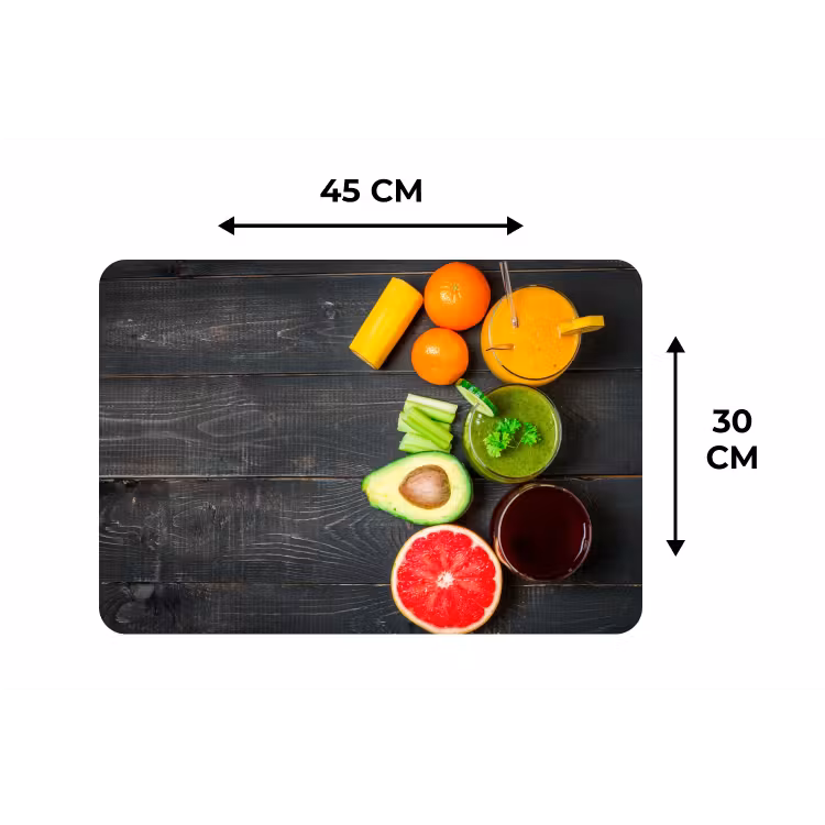 Fruit - Smoothie - Industrieel - Zomer Placemat vinyl groot -specs