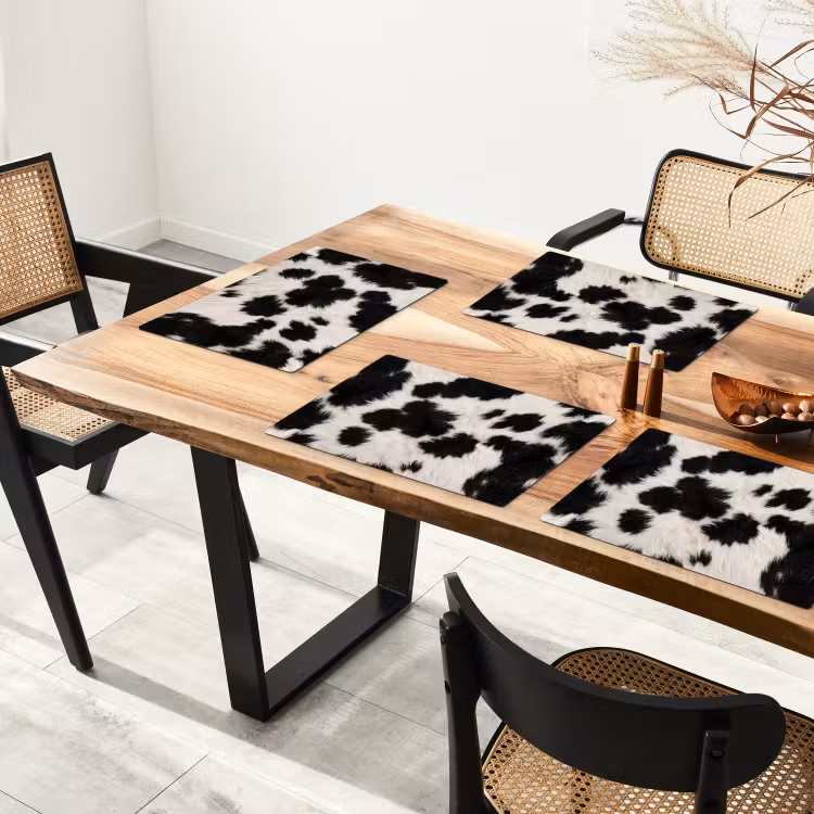 Bont - Textuur - Zwart - Wit Placemat vinyl groot -zzsfeer4_Kitchenyeah-website