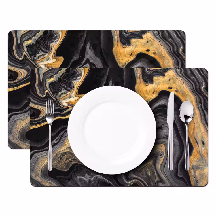 Versmelting van Zwart en Goud Placemat vinyl groot -zzsfeer2_Kitchenyeah-website