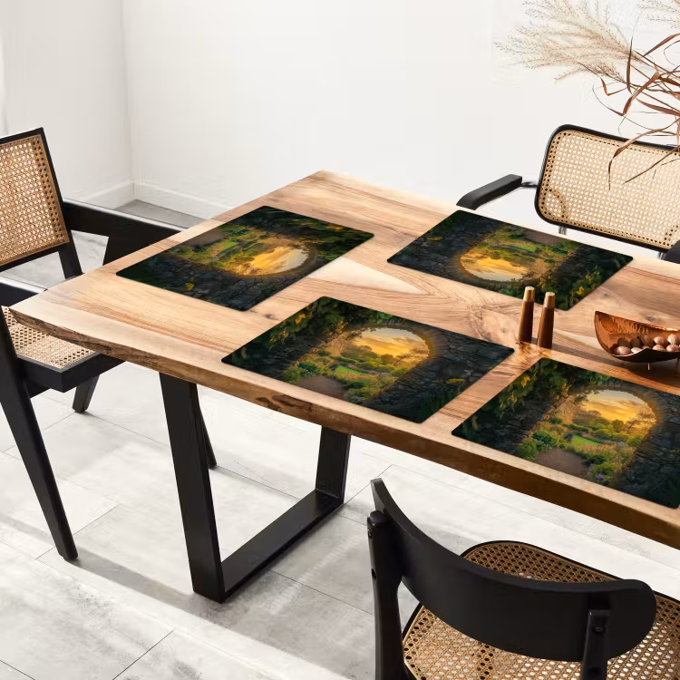 Poort - Planten - Zonsondergang Placemat vinyl groot -zzsfeer4_Kitchenyeah-website