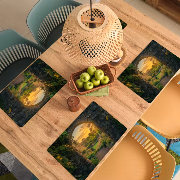 Poort - Planten - Zonsondergang Placemat vinyl groot -zzsfeer5_Kitchenyeah-website