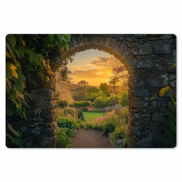 Poort - Planten - Zonsondergang Placemat vinyl groot -zzsfeer1_Kitchenyeah-website