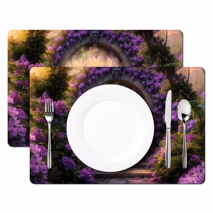 Poort - Paars - Bloemen Placemat vinyl groot -zzsfeer2_Kitchenyeah-website