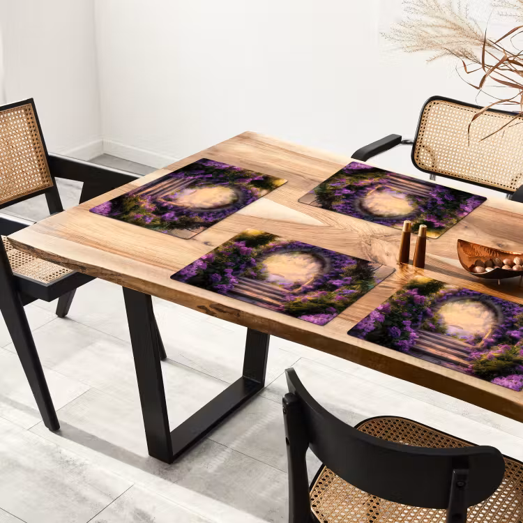 Poort - Paars - Bloemen Placemat vinyl groot -zzsfeer4_Kitchenyeah-website