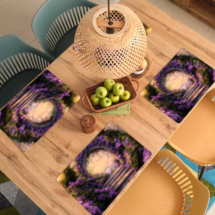Poort - Paars - Bloemen Placemat vinyl groot -zzsfeer5_Kitchenyeah-website
