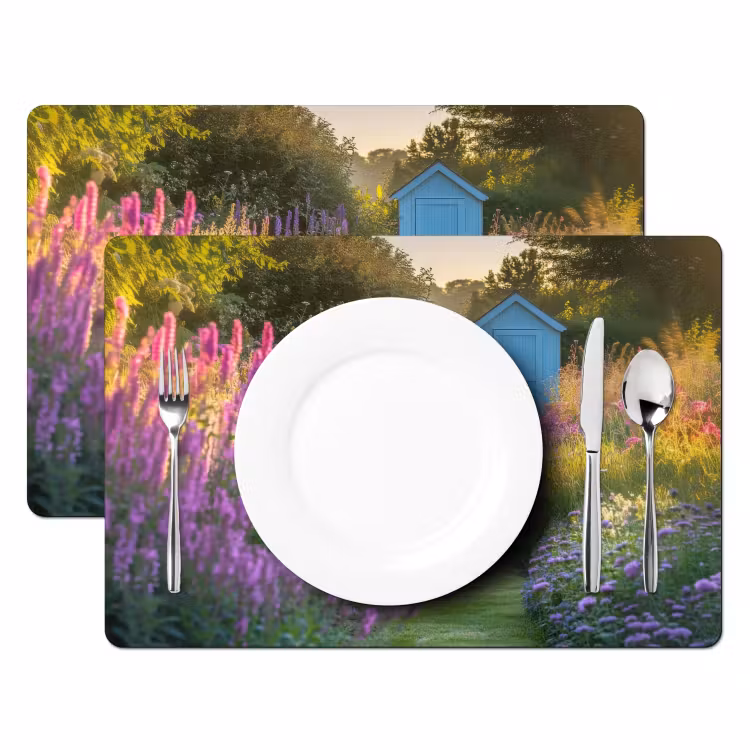 Tuinhuisje - Blauw - Bloemen Placemat vinyl groot -zzsfeer2_Kitchenyeah-website