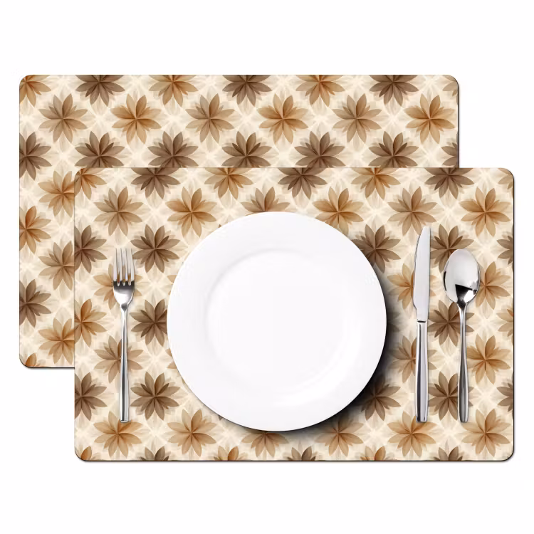 Geografisch - Patroon - Bruin Placemat vinyl groot 368 -zzsfeer2_Kitchenyeah-website