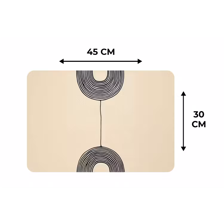 Geometrische bogen - Minimalistisch - Symmetrisch Placemat vinyl groot -specs