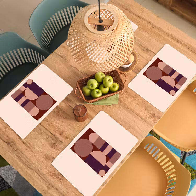 Geometrisch - Cirkels - Rood Placemat vinyl groot -zzsfeer5_Kitchenyeah-website