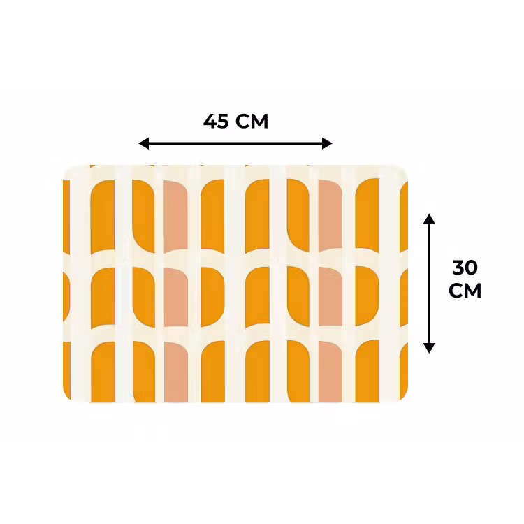 Geometrisch - Patroon - Geel - Roze Placemat vinyl groot 368 -specs