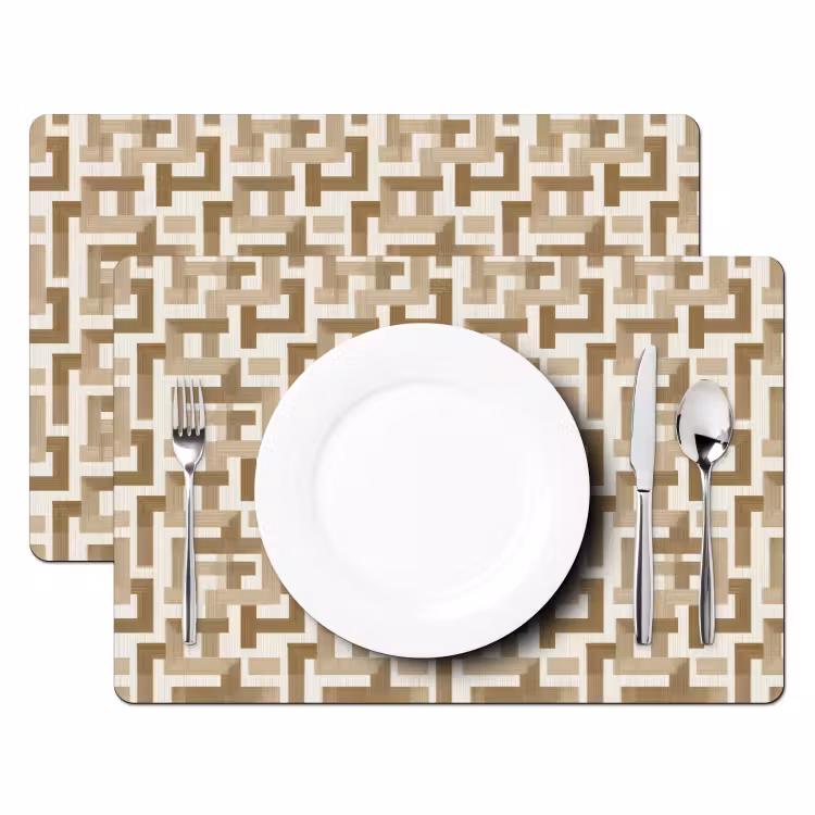 Geometrisch - Retro - Bruin Placemat vinyl groot 368 -zzsfeer2_Kitchenyeah-website