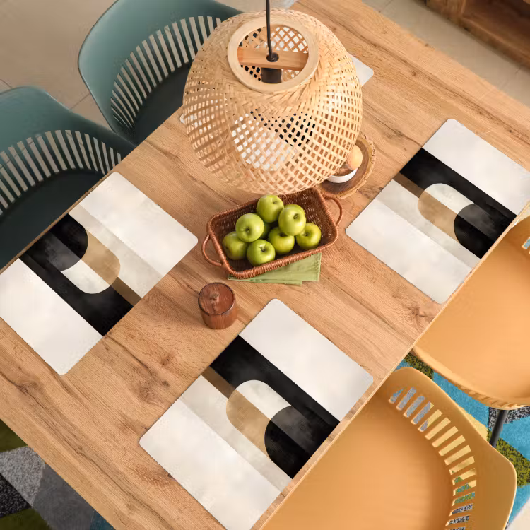 Geometrische - Vormen - Wit Placemat vinyl groot -zzsfeer5_Kitchenyeah-website