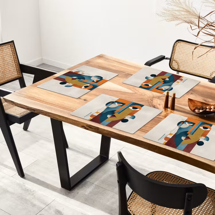 Geometrisch - Strakke vormen - Kleurrijk Placemat vinyl groot -zzsfeer4_Kitchenyeah-website