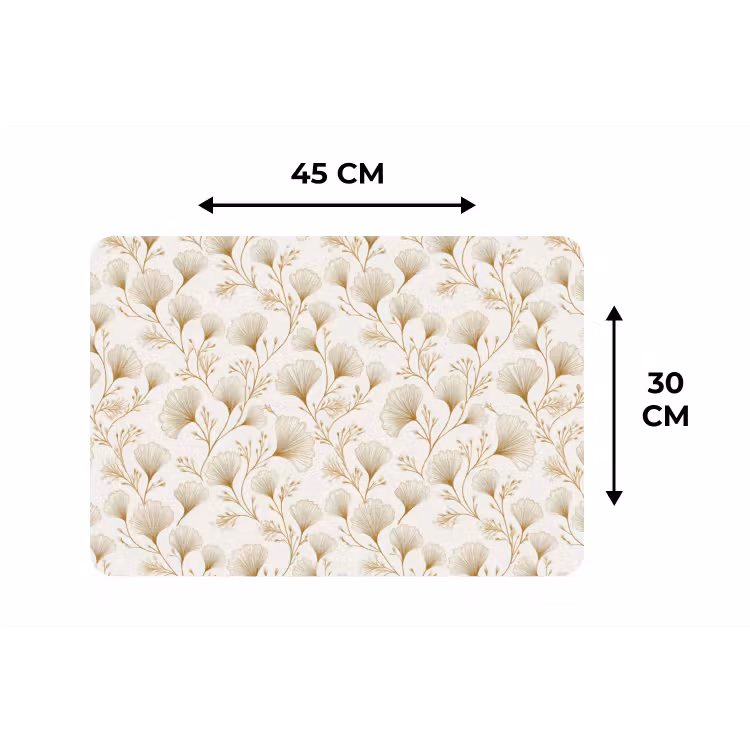 Ginkgo - Takken - Goud Placemat vinyl groot 368 -specs