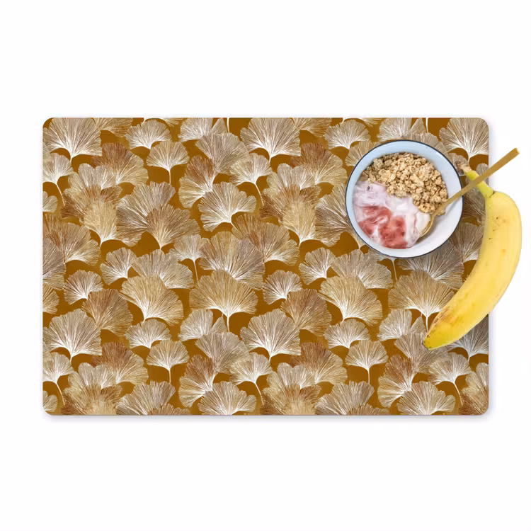 Ginkgo - Bladeren - Goud Placemat vinyl groot 368 -zzzproduct_Kitchenyeah-website