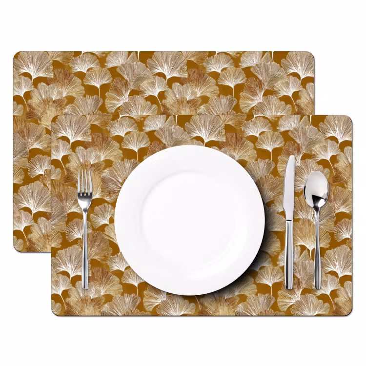Ginkgo - Bladeren - Goud Placemat vinyl groot 368 -zzsfeer2_Kitchenyeah-website
