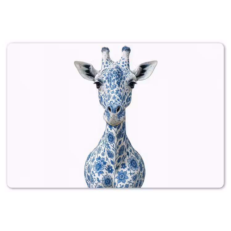 Giraffe - Delfts blauw - Dieren - Minimalistisch Placemat vinyl groot -zzsfeer1_Kitchenyeah-website