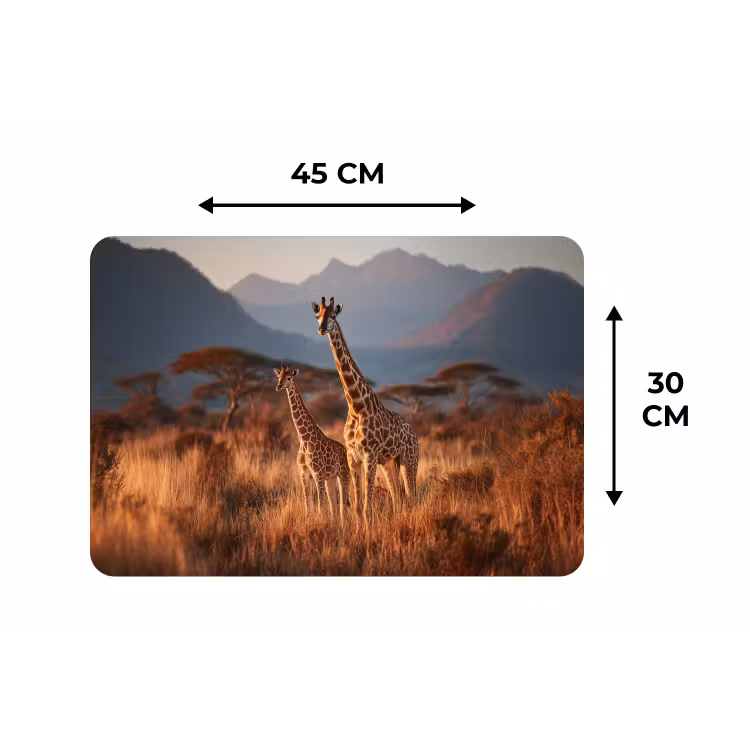 Giraffen - Hoog gras - Acaciabomen Placemat vinyl groot -specs
