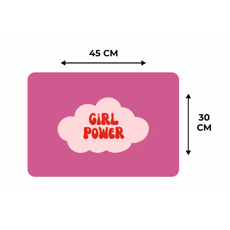 Girl power - Wolk - Roze Placemat vinyl groot -specs