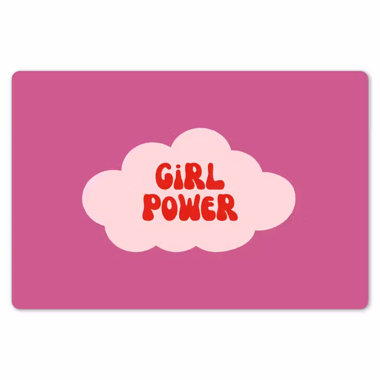 Girl power - Wolk - Roze Placemat vinyl groot -zzsfeer1_Kitchenyeah-website