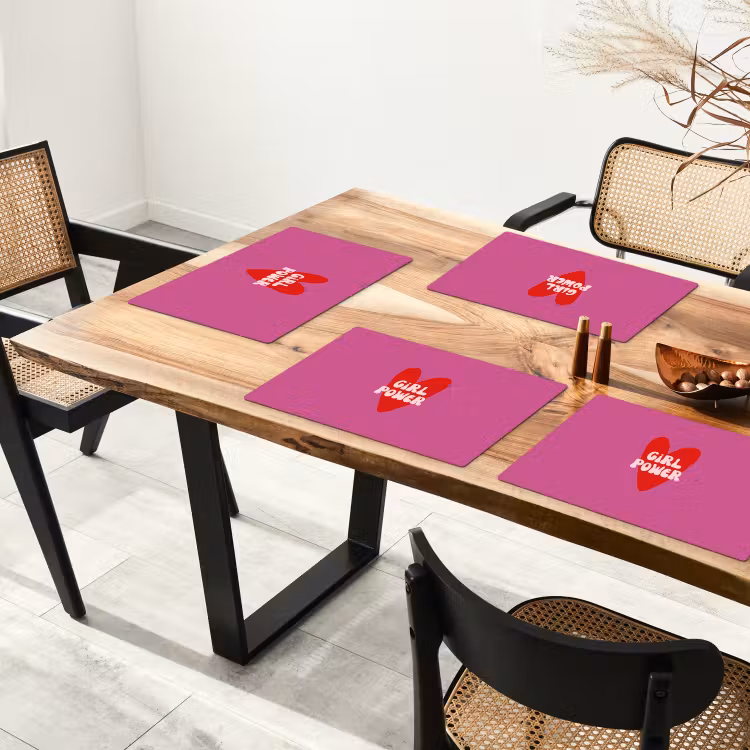 Girl power - Hart - Roze - Rood Placemat vinyl groot -zzsfeer4_Kitchenyeah-website