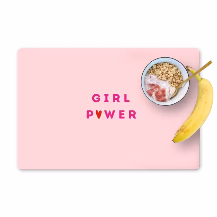 Girl power - Roze - Hartje Placemat vinyl groot -zzzproduct_Kitchenyeah-website