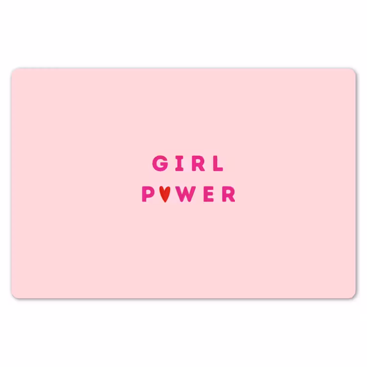 Girl power - Roze - Hartje Placemat vinyl groot -zzsfeer1_Kitchenyeah-website