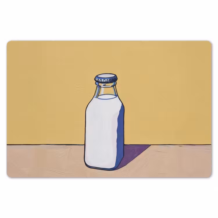 Glazen - Fles - Illustratie - Melk Placemat vinyl groot -zzsfeer1_Kitchenyeah-website