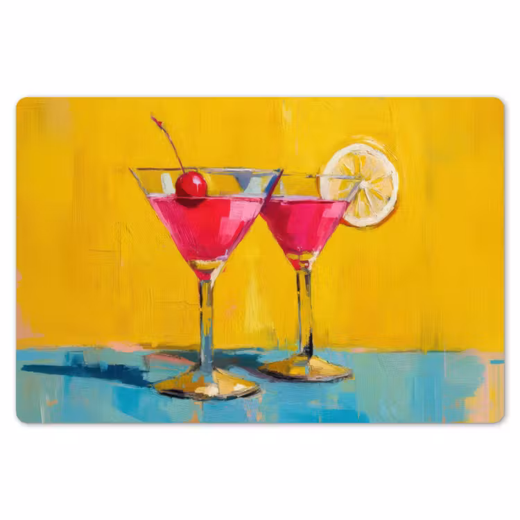 Glazen - Cocktail - Citroen - Kers Placemat vinyl groot -zzsfeer1_Kitchenyeah-website