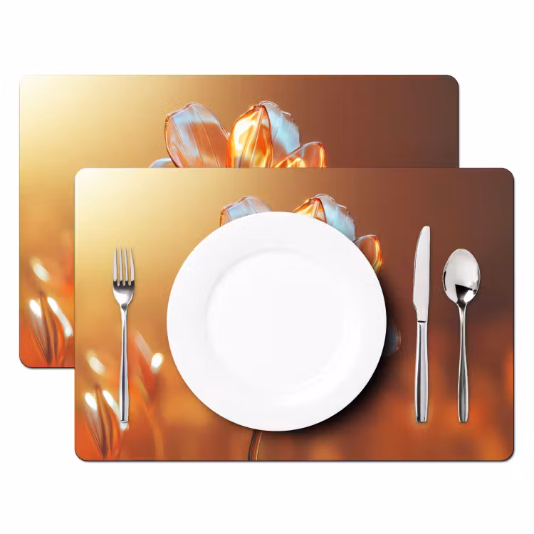 Glazen - Bloem - Zonlicht Placemat vinyl groot -zzsfeer2_Kitchenyeah-website