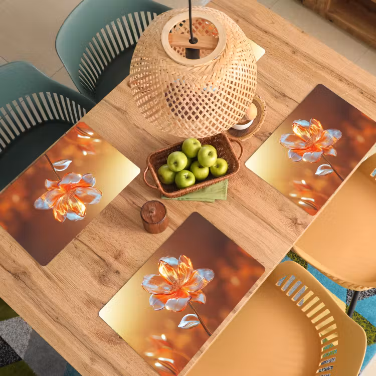 Glazen - Bloem - Zonlicht Placemat vinyl groot -zzsfeer5_Kitchenyeah-website