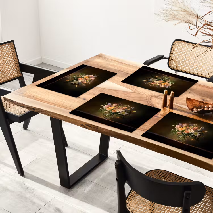Glazen - Bloemen - Boeket - Kleuren Placemat vinyl groot -zzsfeer4_Kitchenyeah-website