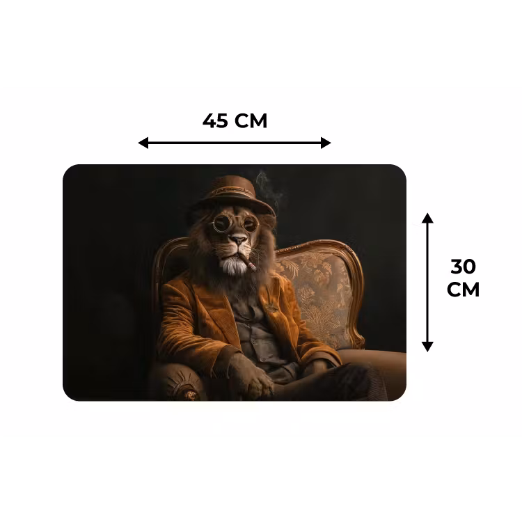 Bril - Leeuw - Bank - Hoed Placemat vinyl groot -specs