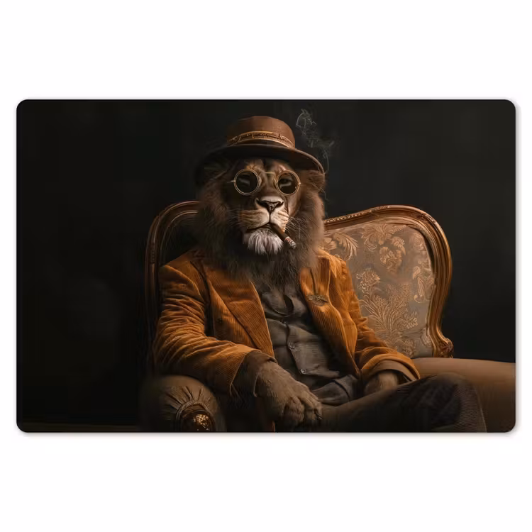 Bril - Leeuw - Bank - Hoed Placemat vinyl groot -zzsfeer1_Kitchenyeah-website