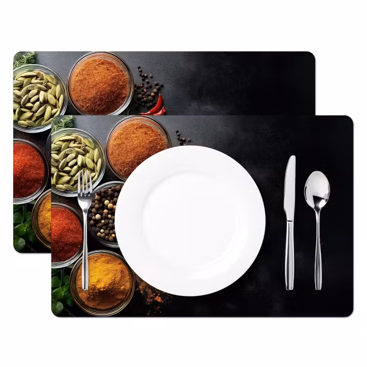 Glazen - Bakjes - Blaadjes - Kruiden Placemat vinyl groot -zzsfeer2_Kitchenyeah-website