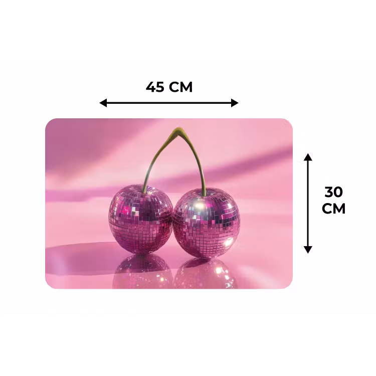 Glitter - Discobol - Roze - Kersen Placemat vinyl groot -specs