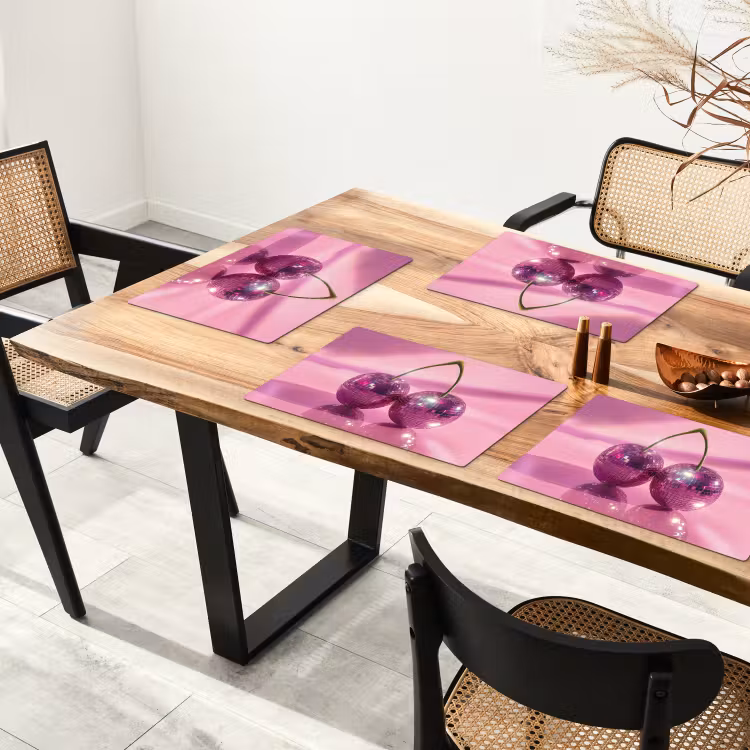 Glitter - Discobol - Roze - Kersen Placemat vinyl groot -zzsfeer4_Kitchenyeah-website