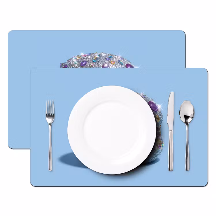 Glitters - Hamburger - Blauw Placemat vinyl groot -zzsfeer2_Kitchenyeah-website