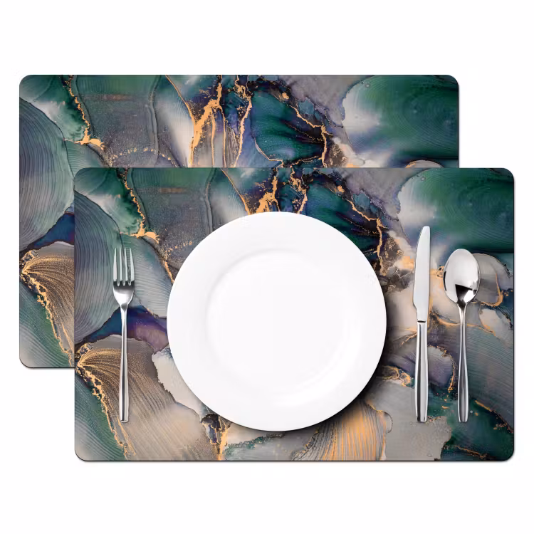 Goud - Blauw - Marmer Placemat vinyl groot -zzsfeer2_Kitchenyeah-website